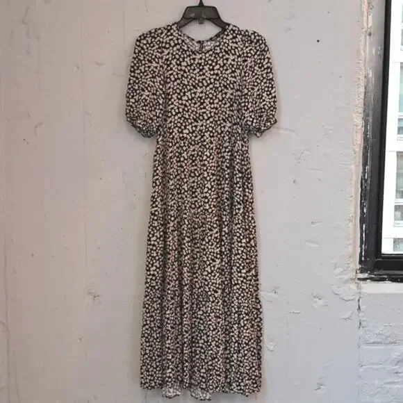 Zara Floral Tiered Prairie Dress w/Pockets Size XS - Picture 2 of 8